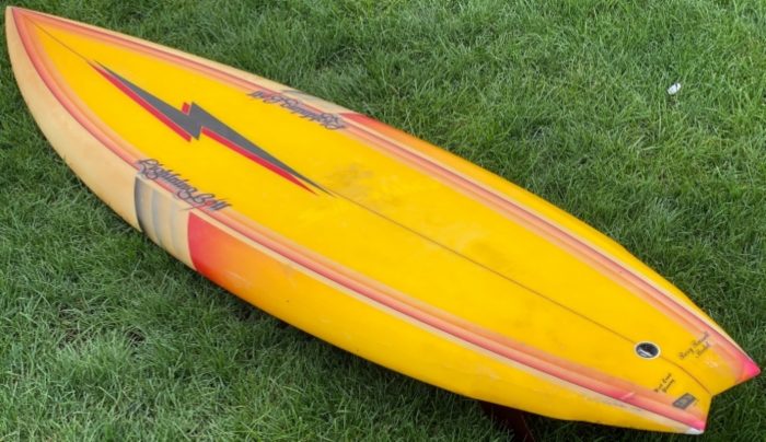 Lightning Bolt Rory Russell model twin fin (mid 1980's) – Vintage  surfboards for sale, Collectible surfboards for sale