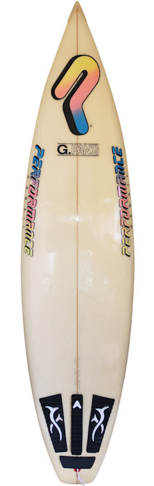 Glenn Pang shaped thruster surfboard (1988)
