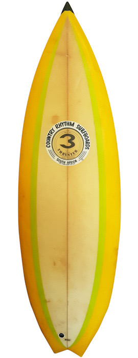 Country Rhythm Surfboards “The Original Thruster” Simon Anderson (mid 1980’s)