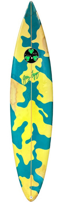 Gerry Lopez shaped camo surfboard (late 1980’s)