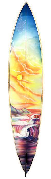 Hot Buttered mural artwork surfboard by Terry Fitzgerald (mid 1970’s)