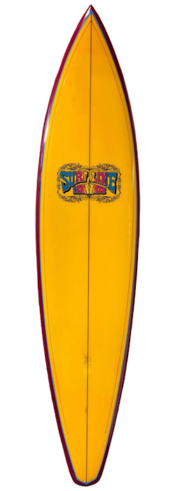 Surfline Hawaii surfboard by Sparky Scheufele (late 1970s)
