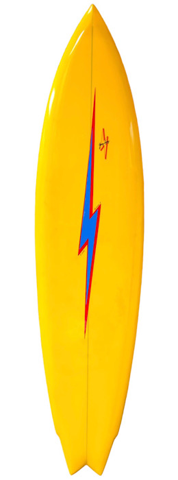 Lightning Bolt Gerry Lopez model surfboard by Mickey Muñoz (1970s)