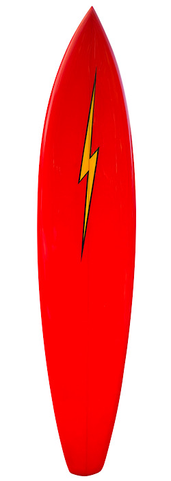 Lightning Bolt surfboard shaped by Gerry Lopez (early 1970s)