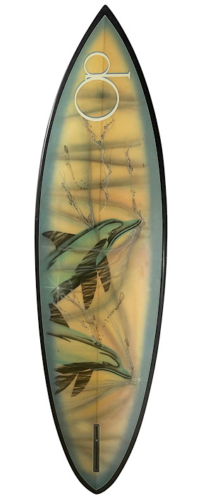 Ocean Pacific (Op) dolphin mural surfboard (early 1970s)