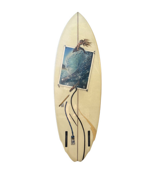 MTB twin fin surfboard Phil Roberts mural artwork (1981)